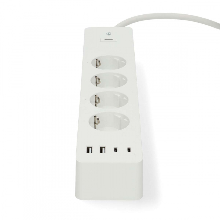 Nedis SmartLife Power Strip | 2x USB-A / 2x USB-C™ / 4x plug with earth contact (CEE 7/3) | 16 A | 3680 W | 2.00 m | 0 - 55 °C | Android™ / IOS | White Nedis SmartLife Power Strip | 2x USB-A / 2x USB-C™ / 4x plug with earth contact (CEE 7/3) | 16 A | 3680 W | 2.00 m | 0 - 55 °C | Android™ / IOS | White