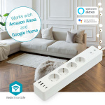 Nedis SmartLife Power Strip | 2x USB-A / 2x USB-C™ / 4x plug with earth contact (CEE 7/3) | 16 A | 3680 W | 2.00 m | 0 - 55 °C | Android™ / IOS | White Nedis SmartLife Power Strip | 2x USB-A / 2x USB-C™ / 4x plug with earth contact (CEE 7/3) | 16 A | 3680 W | 2.00 m | 0 - 55 °C | Android™ / IOS | White
