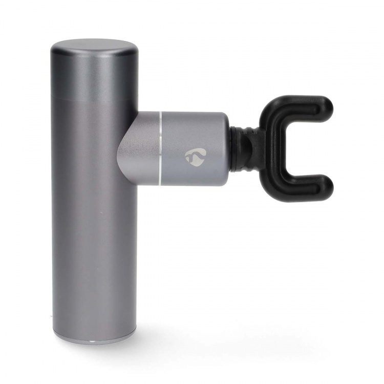 Nedis SmartLife Sports Massage Gun | Accu Powered | Rechargeable | 5 Massage Modes | Conical Head / Drawstring Bag / Flat Head / Spherical Head / U-shape Head | Dark Grey