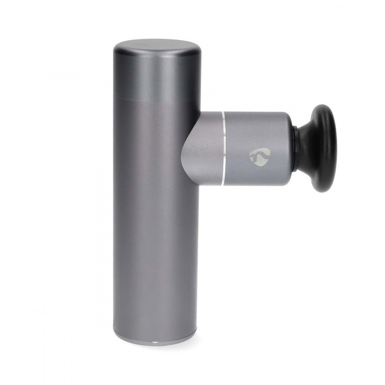 Nedis SmartLife Sports Massage Gun | Accu Powered | Rechargeable | 5 Massage Modes | Conical Head / Drawstring Bag / Flat Head / Spherical Head / U-shape Head | Dark Grey