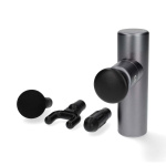 Nedis SmartLife Sports Massage Gun | Accu Powered | Rechargeable | 5 Massage Modes | Conical Head / Drawstring Bag / Flat Head / Spherical Head / U-shape Head | Dark Grey