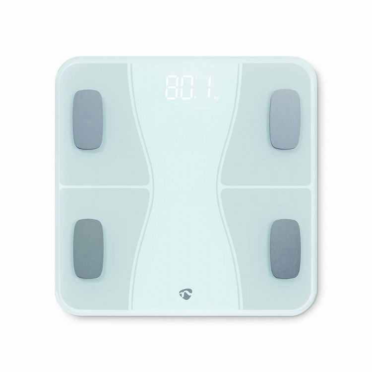 Nedis SmartLife Personal Scale | BMI / BMR / Bones / Fat / Muscles / Water / Weight | 12 | Peak load: 180 kg | Android™ / IOS | ABS / Glass | White
