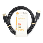 Nedis DisplayPort Cable | DisplayPort Male | DisplayPort Male | 8K@60Hz | Gold Plated | 2.00 m | Round | PVC | Black | Label