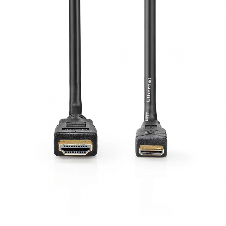 Nedis High Speed HDMI™ Cable with Ethernet | HDMI™ Connector | HDMI™ Mini Connector | 4K@30Hz | 10.2 Gbps | 1.50 m | Round | PVC | Black | Label Nedis High Speed HDMI™ Cable with Ethernet | HDMI™ Connector | HDMI™ Mini Connector | 4K@30Hz | 10.2 Gbps | 1.50 m | Round | PVC | Black | Label