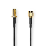 Nedis SMA Cable | SMA Male | SMA Female | Gold Plated | 50 Ohm | Single Shielded | 1.00 m | Round | PVC | Black | Label Nedis SMA Cable | SMA Male | SMA Female | Gold Plated | 50 Ohm | Single Shielded | 1.00 m | Round | PVC | Black | Label