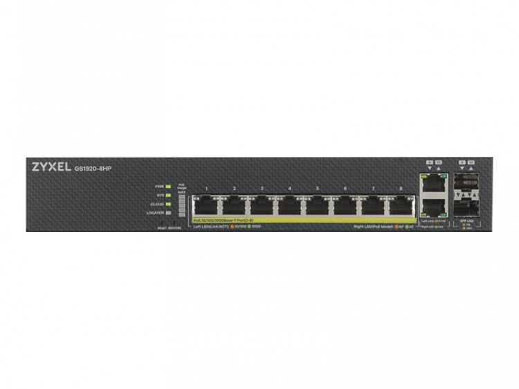 ZyXEL GS1920-8HPv2 Switch 8-port Gigabit PoE+ ZyXEL GS1920-8HPv2 Switch 8-port Gigabit PoE+