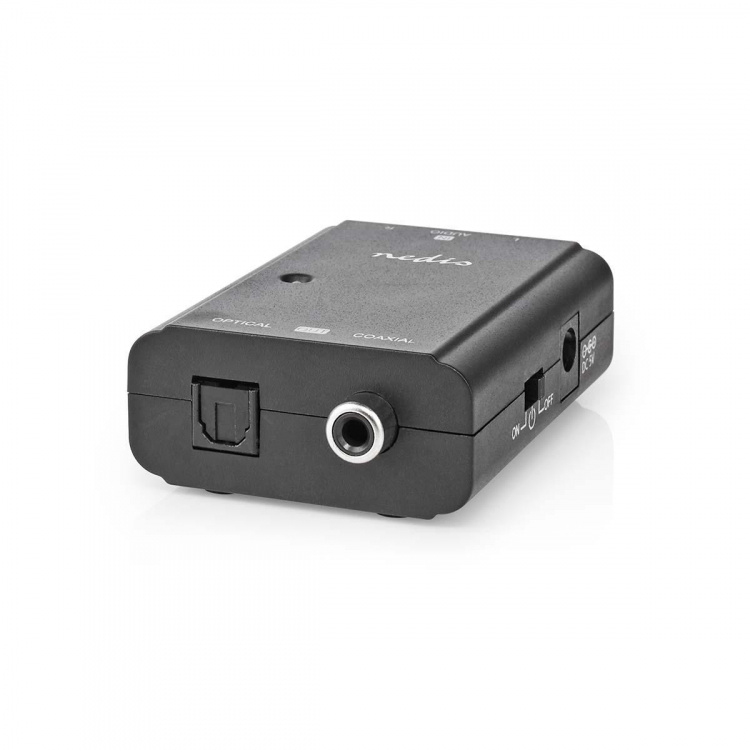 Nedis Digital Audio Converter | 1-way | Audio / video / data connections input: 2x RCA Male | Audio / video / data connections output: 1x S/PDIF (RCA) Female / 1x TosLink Female | Manual | Black