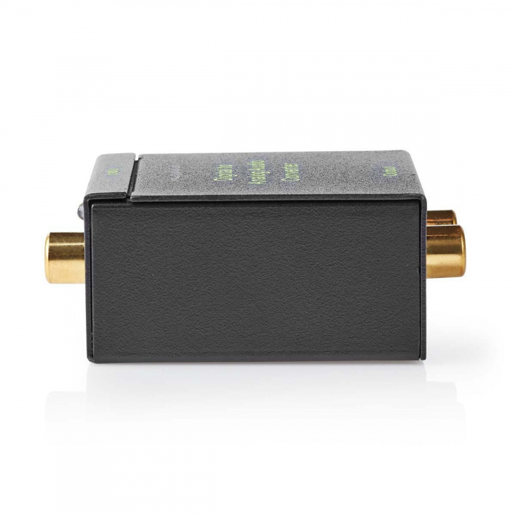 Nedis Digital Audio Converter | 1-way | Audio / video / data connections input: 1x Digital RCA / 1x TosLink | Audio / video / data connections output: 1x (2x RCA) / 1x 3.5 mm | Automatic | Integrated amplifier | Black Nedis Digital Audio Converter | 1-way | Audio / video / data connections input: 1x Digital RCA / 1x TosLink | Audio / video / data connections output: 1x (2x RCA) / 1x 3.5 mm | Automatic | Integrated amplifier | Black