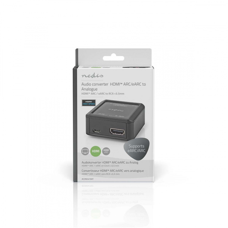 Nedis Digital Audio Converter | 1-way | Audio / video / data connections input: HDMI™ Input | Audio / video / data connections output: 1x 3.5 mm / 2x (2x RCA Female) | Automatic | Anthracite