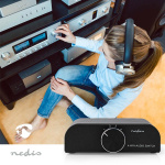 Nedis Analogue Audio Switch | 4 port(s) | Audio / video / data connections input: 1x 3.5 mm Audio Input / 3x (2x RCA Female) | Audio / video / data connections output: 1x (2x RCA Female) | Manual | Metal | Anthracite