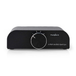Nedis Analogue Audio Switch | 4 port(s) | Audio / video / data connections input: 1x 3.5 mm Audio Input / 3x (2x RCA Female) | Audio / video / data connections output: 1x (2x RCA Female) | Manual | Metal | Anthracite