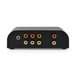 Nedis Analogue Audio Switch | 4 port(s) | Audio / video / data connections input: 1x 3.5 mm Audio Input / 3x (2x RCA Female) | Audio / video / data connections output: 1x (2x RCA Female) | Manual | Metal | Anthracite