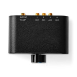 Nedis Analogue Audio Switch | 4 port(s) | Audio / video / data connections input: 1x 3.5 mm Audio Input / 3x (2x RCA Female) | Audio / video / data connections output: 1x (2x RCA Female) | Manual | Metal | Anthracite