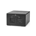 Nedis Digital Audio Switch | 2-way | Audio / video / data connections input: DC Power / 2x TosLink | Audio / video / data connections output: TosLink Female | Manual / Switch | Metal | Black