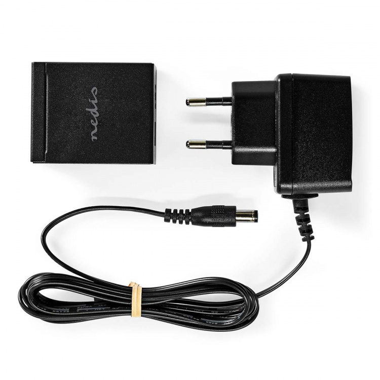 Nedis Digital Audio Switch | 2-way | Audio / video / data connections input: DC Power / 2x TosLink | Audio / video / data connections output: TosLink Female | Manual / Switch | Metal | Black