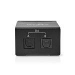 Nedis Digital Audio Switch | 2-way | Audio / video / data connections input: DC Power / 2x TosLink | Audio / video / data connections output: TosLink Female | Manual / Switch | Metal | Black