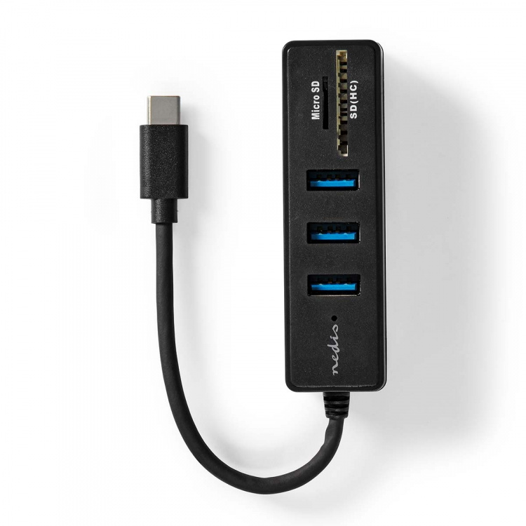 Nedis USB Hub | 1x USB-C™ | 3x USB A Female | 5 port(s) | USB 3.2 Gen 1 | USB Powered | 5 Gbps | SD & MicroSD
