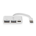 Nedis USB Hub | 1x USB-C™ | 1x USB-C™ / 2x USB 2.0 A Female | 3 port(s) | USB Powered