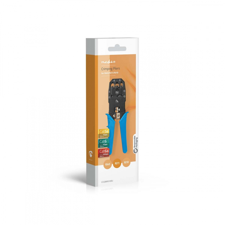 Nedis Crimp pliers | CAT5 / CAT5e / CAT6 / CAT6a / RJ10 / RJ11 | Cutting / Plier / Stripping | ABS / Steel | Blue