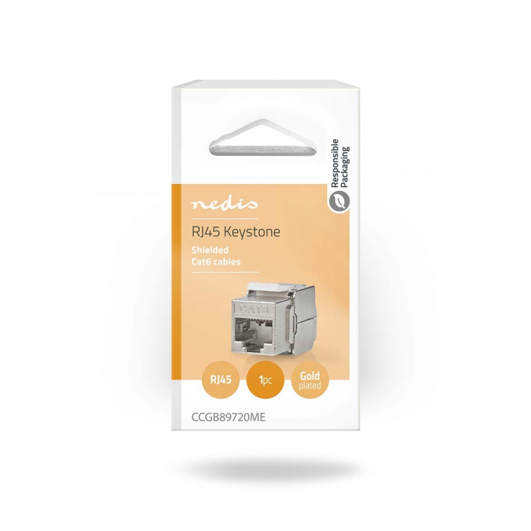 Nedis Keystone | CAT6 | RJ45 Female | S/FTP | Metal | Box