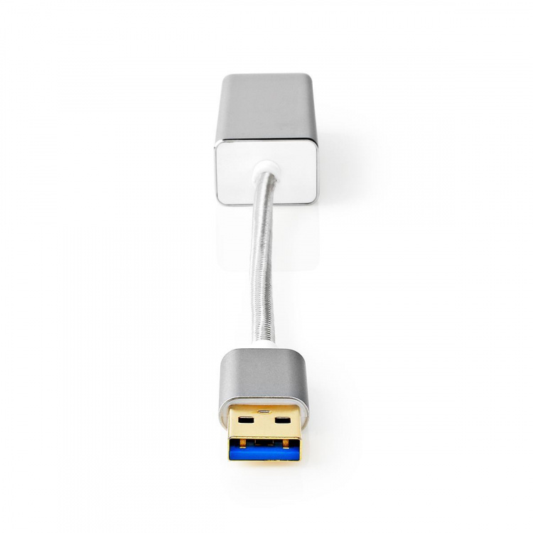 Nedis USB Network Adapter | USB 3.2 Gen 1 | 1 Gbps | USB-A Male | RJ45 Female | 0.20 m | Round | Gold Plated | Bare Copper | Silver | Cover Window Box