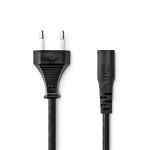 Nedis Power Cable | Euro Male | IEC-320-C1 | Straight | Straight | Nickel Plated | 2.00 m | Flat | PVC | Black | Box Nedis Power Cable | Euro Male | IEC-320-C1 | Straight | Straight | Nickel Plated | 2.00 m | Flat | PVC | Black | Box