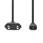 Nedis Power Cable | Euro Male | IEC-320-C1 | Straight | Straight | Nickel Plated | 2.00 m | Flat | PVC | Black | Box Nedis Power Cable | Euro Male | IEC-320-C1 | Straight | Straight | Nickel Plated | 2.00 m | Flat | PVC | Black | Box