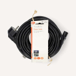 Nedis Power Cable | Plug with earth contact male | IEC-320-C13 | Angled | Straight | Nickel Plated | 10.0 m | Round | PVC | Black | Label