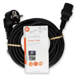 Nedis Power Cable | Plug with earth contact male | IEC-320-C13 | Angled | Straight | Nickel Plated | 5.00 m | Round | PVC | Black | Label