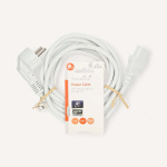 Nedis Power Cable | Plug with earth contact male | IEC-320-C13 | Angled | Straight | Nickel Plated | 3.00 m | Round | PVC | White | Label