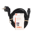 Nedis Power Cable | Plug with earth contact male | IEC-320-C5 | Angled | Straight | Nickel Plated | 3.00 m | Round | PVC | Black | Label