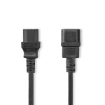 Nedis Power Cable | IEC-320-C14 | IEC-320-C13 | Straight | Straight | Nickel Plated | 3.00 m | Round | PVC | Black | Label