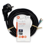 Nedis Power Cable | Plug with earth contact male | Open | Angled | Straight | Nickel Plated | 3.00 m | Round | PVC | Black | Label Nedis Power Cable | Plug with earth contact male | Open | Angled | Straight | Nickel Plated | 3.00 m | Round | PVC | Black | Label