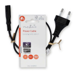 Nedis Power Cable | Euro Male | IEC-320-C7 | Straight | Straight | Nickel Plated | 0.50 m | Flat | PVC | Black | Label