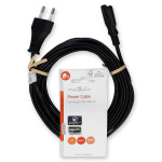 Nedis Power Cable | Euro Male | IEC-320-C7 | Straight | Straight | Nickel Plated | 5.00 m | Flat | PVC | Black | Label
