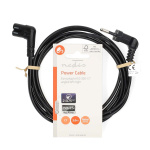 Nedis Power Cable | Euro Male | IEC-320-C7 | Angled | Angled Left | Nickel Plated | 2.00 m | Flat | PVC | Black | Label