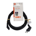 Nedis Power Cable | Euro Male | IEC-320-C7 | Angled | Angled Left | Nickel Plated | 3.00 m | Flat | PVC | Black | Label