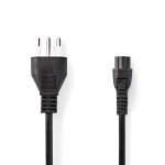 Nedis Power Cable | Italy Male | IEC-320-C5 | Straight | Straight | Nickel Plated | 2.00 m | Round | PVC | Black | Label