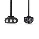 Nedis Power Cable | Italy Male | IEC-320-C5 | Straight | Straight | Nickel Plated | 2.00 m | Round | PVC | Black | Label