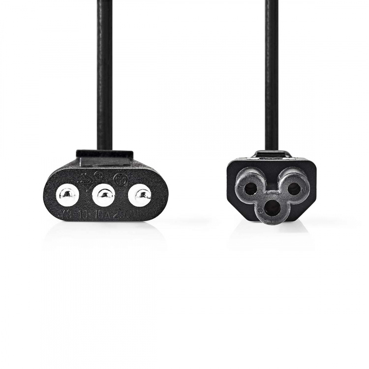 Nedis Power Cable | Italy Male | IEC-320-C5 | Straight | Straight | Nickel Plated | 2.00 m | Round | PVC | Black | Label