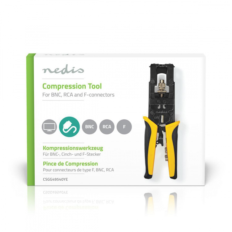 Nedis Antenna Cable Installation Tool | Crimp Plier Tool | Black / Yellow | ABS / Steel
