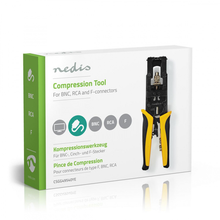 Nedis Antenna Cable Installation Tool | Crimp Plier Tool | Black / Yellow | ABS / Steel