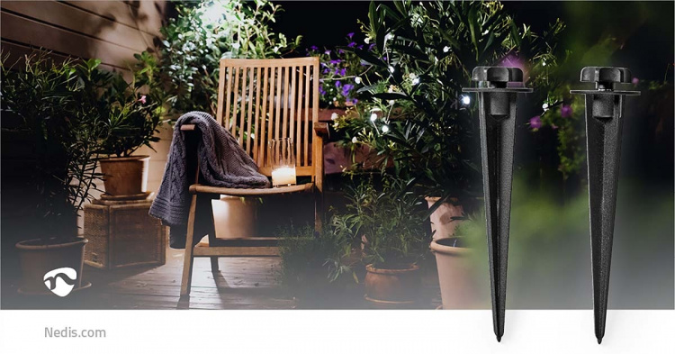 Nedis Ground Spike | 2 pcs | Aluminium | Black