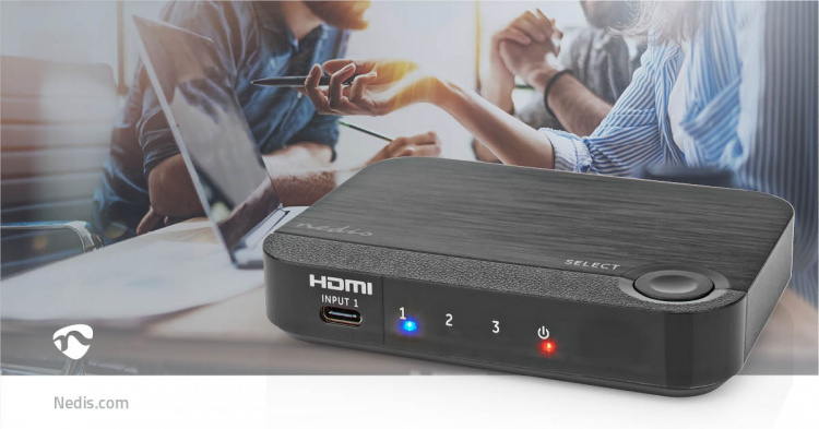Nedis HDMI™ Converter | 1x USB-C™ / 2x HDMI™ Input | 1x HDMI™ Output | 1-way | 4K@60Hz | 18 Gbps | ABS | Anthracite Nedis HDMI™ Converter | 1x USB-C™ / 2x HDMI™ Input | 1x HDMI™ Output | 1-way | 4K@60Hz | 18 Gbps | ABS | Anthracite