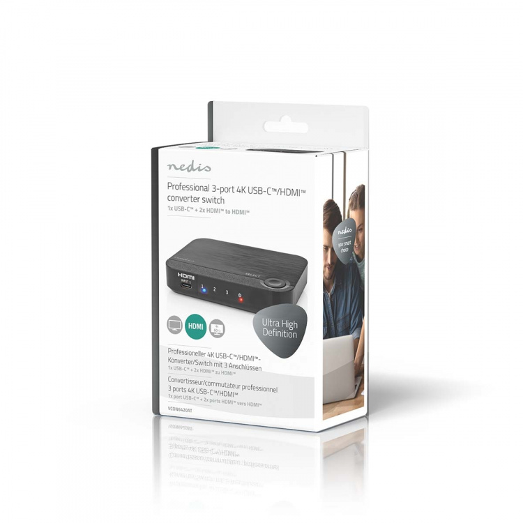 Nedis HDMI™ Converter | 1x USB-C™ / 2x HDMI™ Input | 1x HDMI™ Output | 1-way | 4K@60Hz | 18 Gbps | ABS | Anthracite Nedis HDMI™ Converter | 1x USB-C™ / 2x HDMI™ Input | 1x HDMI™ Output | 1-way | 4K@60Hz | 18 Gbps | ABS | Anthracite