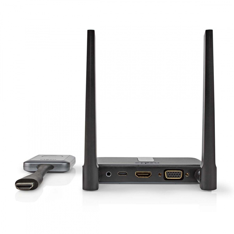 Nedis Wireless HDMI™ Transmitter | Wi-Fi | 2400-5000 MHz | 30.0 m (line of sight) | Maximum resolution: Full HD 1080p | 1.65 Gbps | ABS | Grey Nedis Wireless HDMI™ Transmitter | Wi-Fi | 2400-5000 MHz | 30.0 m (line of sight) | Maximum resolution: Full HD 1080p | 1.65 Gbps | ABS | Grey