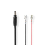 Nedis Power Cable | DC Female | F1 | Straight | Straight | Copper | 2.00 m | Round | PVC | Black | Gift Box