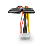Nedis Internal Power cable | Molex Male | 2x SATA 15-Pin Female | Gold Plated | 0.15 m | Round | PVC | Multi Colour | Box Nedis Internal Power cable | Molex Male | 2x SATA 15-Pin Female | Gold Plated | 0.15 m | Round | PVC | Multi Colour | Box
