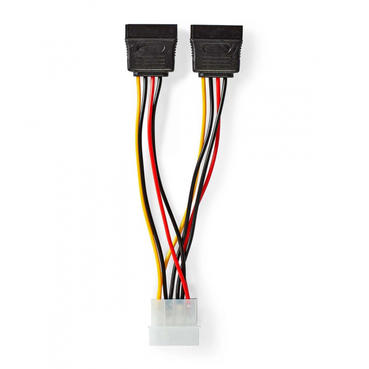 Nedis Internal Power cable | Molex Male | 2x SATA 15-Pin Female | Gold Plated | 0.15 m | Round | PVC | Multi Colour | Box Nedis Internal Power cable | Molex Male | 2x SATA 15-Pin Female | Gold Plated | 0.15 m | Round | PVC | Multi Colour | Box