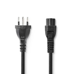 Nedis Power Cable | CH Type 12 | IEC-320-C5 | Straight | Straight | Nickel Plated | 2.00 m | Round | PVC | Black | Label